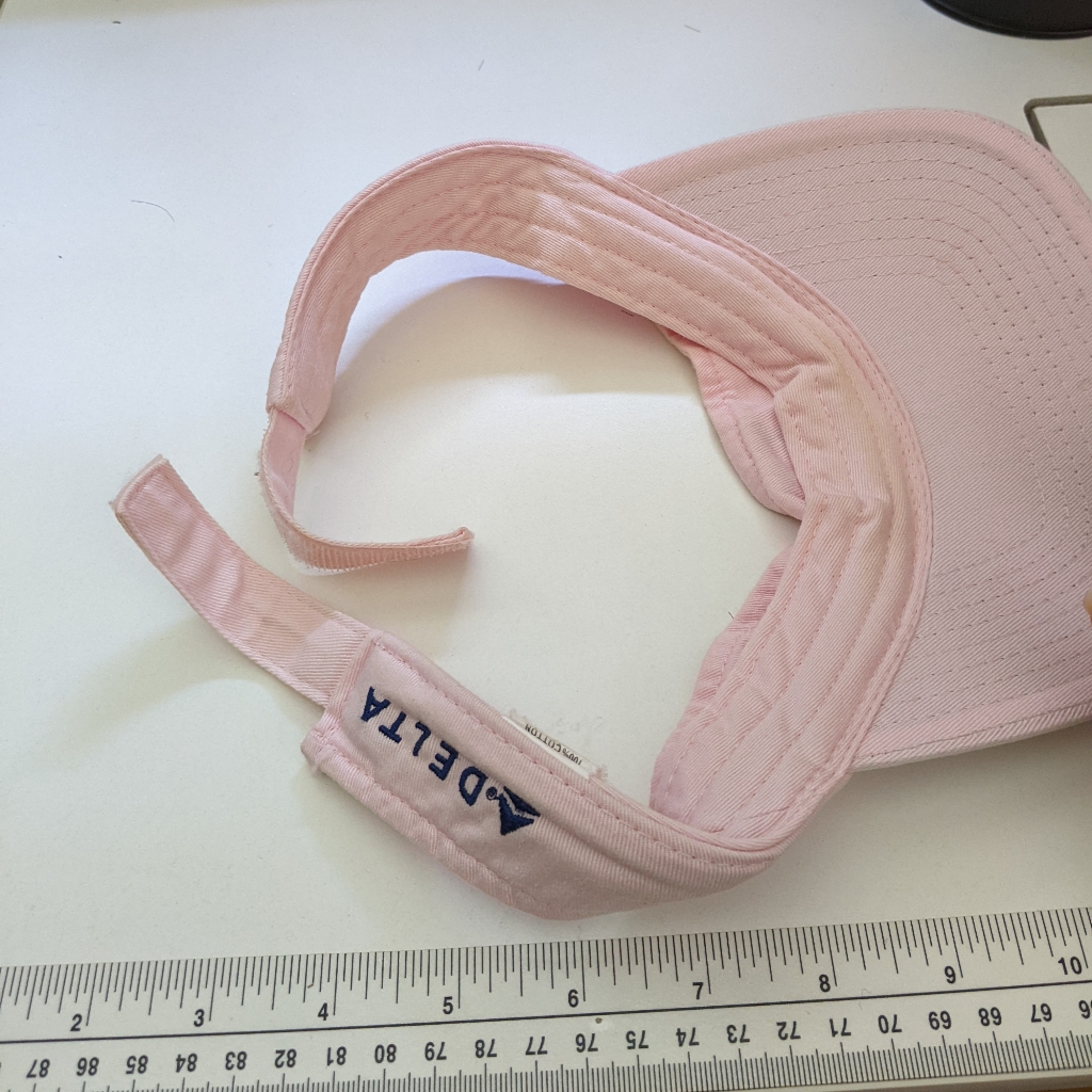 Ny, Delta Airlines Logo Adj Strap Pink Sun Visor, Orig. Owner — image 6 of 8